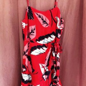 Express Tropical Wrap Dress
